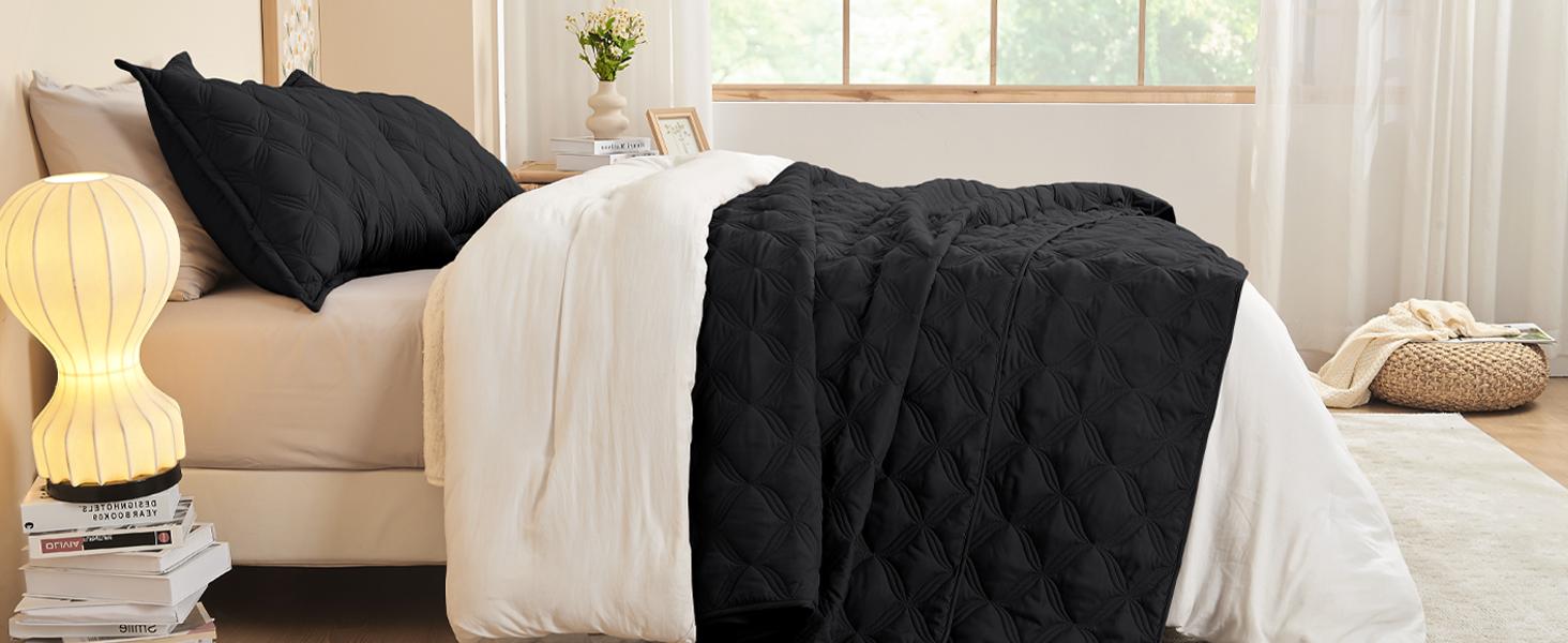 King Size Bedding Set - Teal Lightweight Comforter Bedspreads & Coverlets Turquoise - Bedding Cover Bed All Season - 3 Pieces (1, 2 Pillowcases)