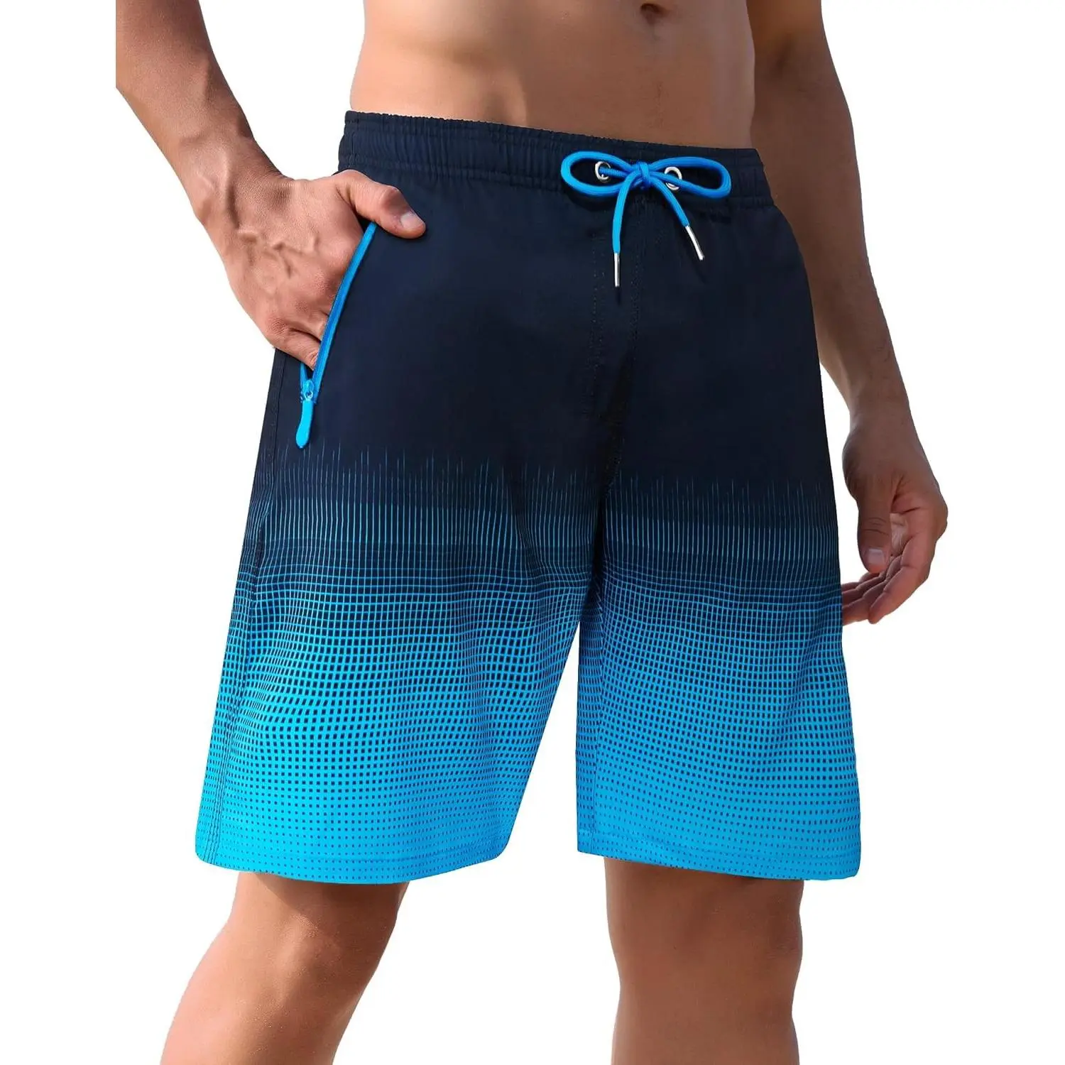 Men's Swim Trunks 9 inch Bathing Suit Board Shorts with Zipper Pockets Swimming Swimsuit Beach Shorts Big and Tall