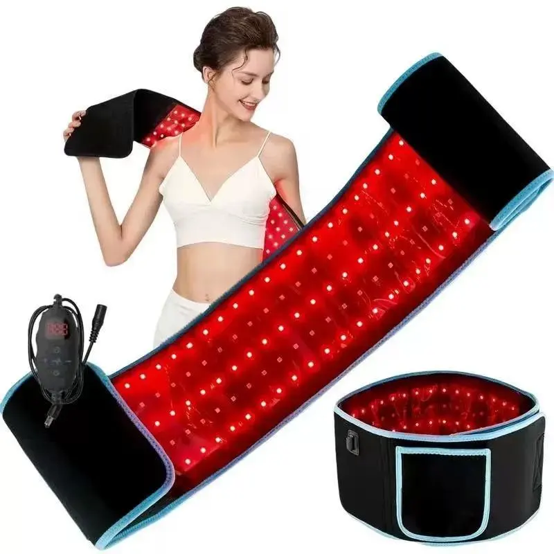 Wearable LED Light Therapy Wrap Belt, Portable Infrared Pad for Waist Abdomen Back, Improves Skin, Boosts Circulation, Muscle Relief