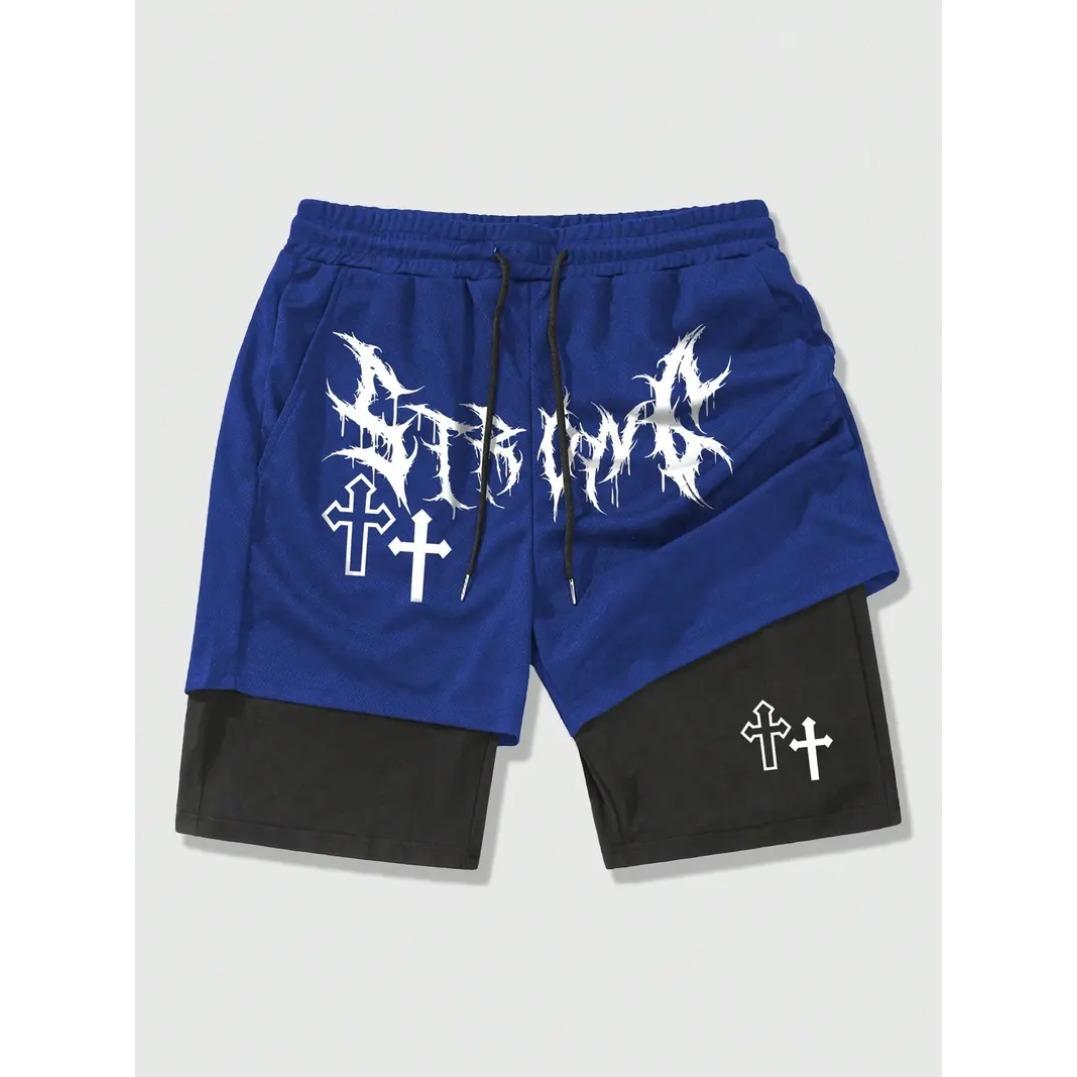 Men's Cross Print Graphic Shorts Athletic Wear Regular Fit Casual Comfy Breathable Shorts for Daily Wear Summer Essentials Unisex Street Style Active Lifestyle Shorts
