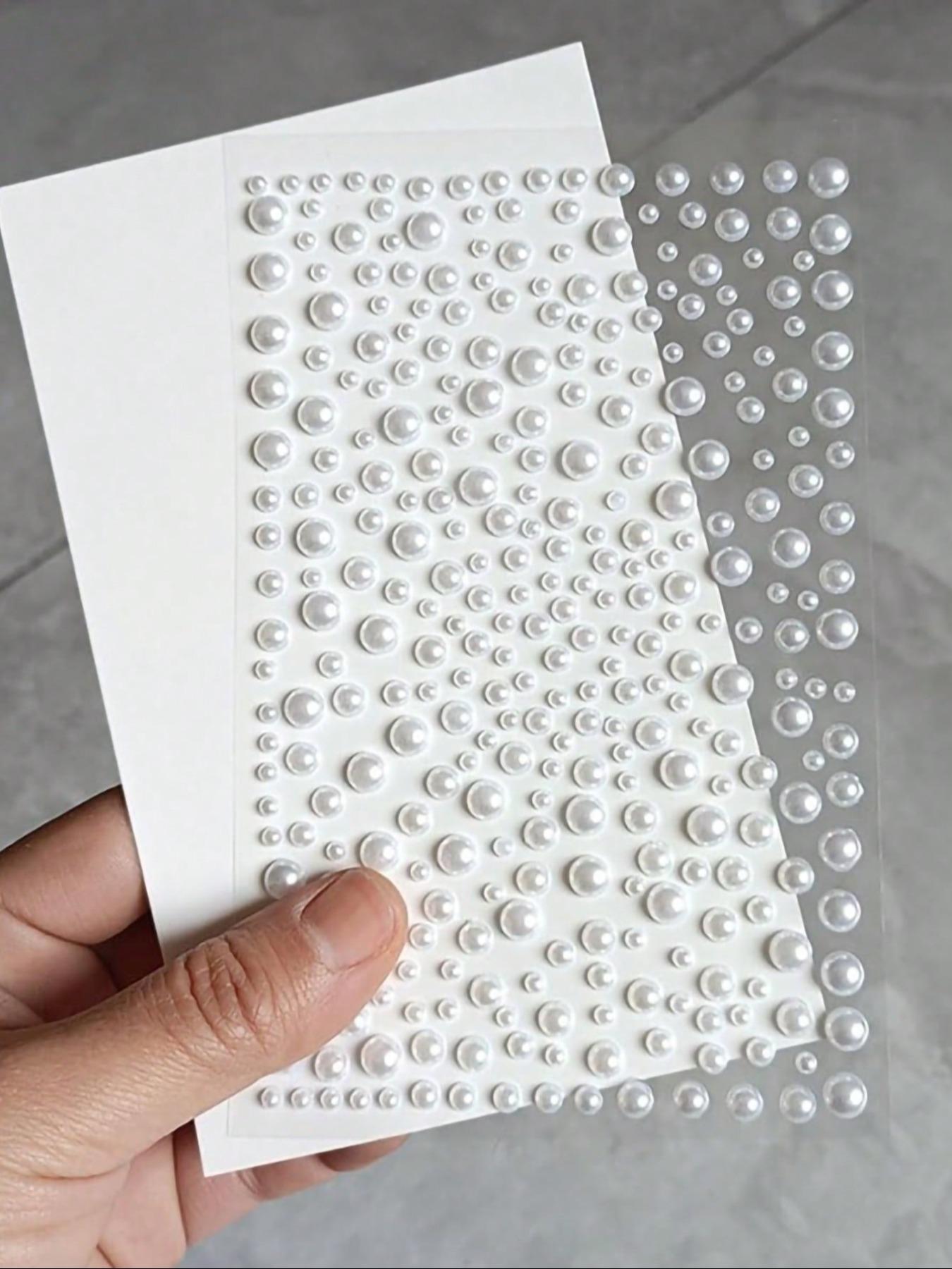 Summer Faux Pearl Decorative Stickers, 1000pcs Self Adhesive Pearl Stickers, Pearl Stickers for Crafts, Stick on Pearls, Face Pearls, Pearl Stickers for Makeup Nail Diy Crafts, Assorted Size for Women & Girls, Sticker Packs
