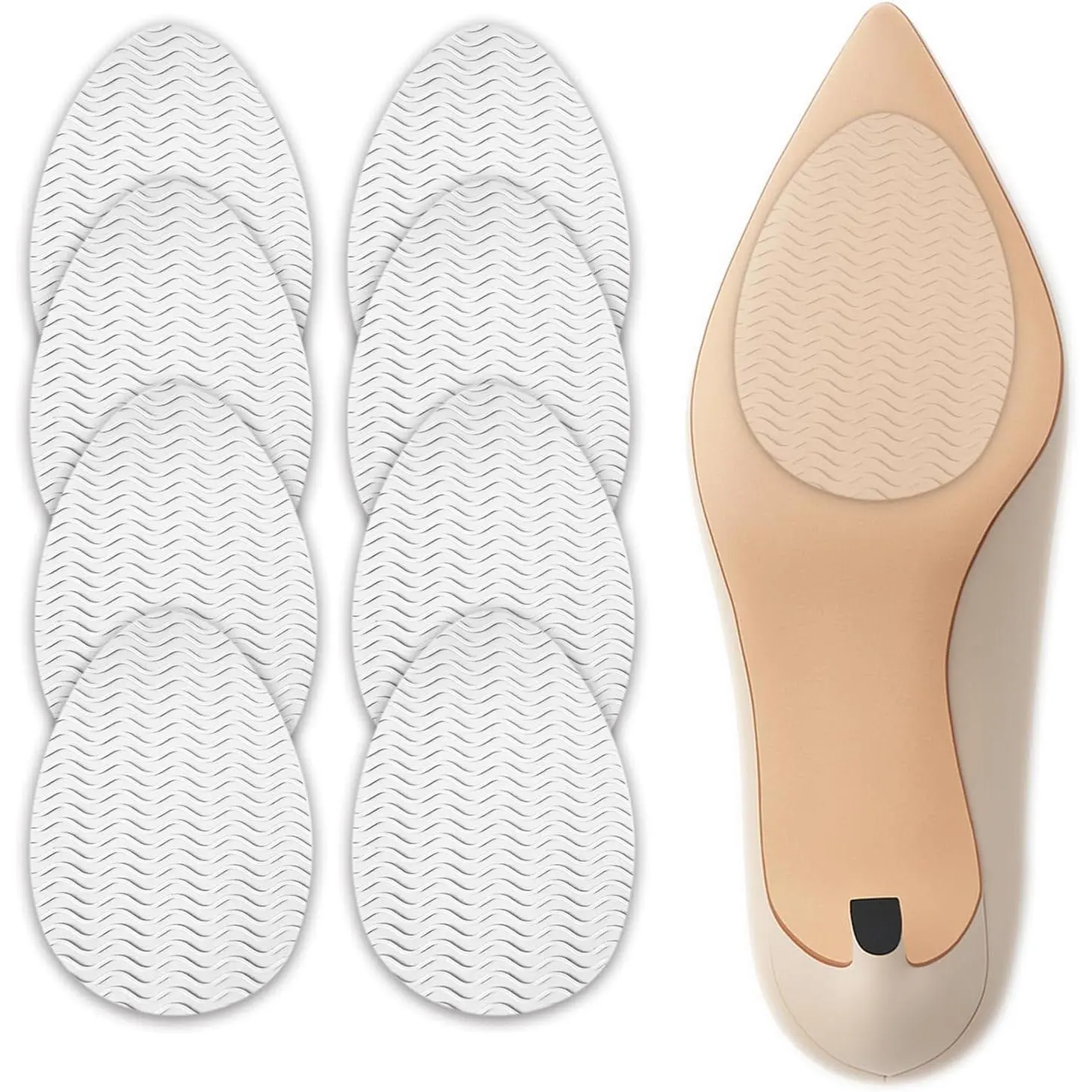 Clear Non Slip Shoe Pads for Heels – Anti-Slip Grip Inserts for Pumps, Stilettos & Dress Shoes, Invisible Traction Stickers for Pointed Toe Soles
