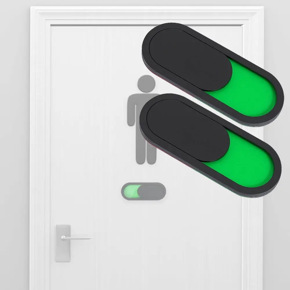 2 PCS Slide Door Sign for Room Status, Vacant/Occupied Sliding Sign, Adhesive Mount Slider Plaque for Office, Toilet, Bathroom, Word-Free Version