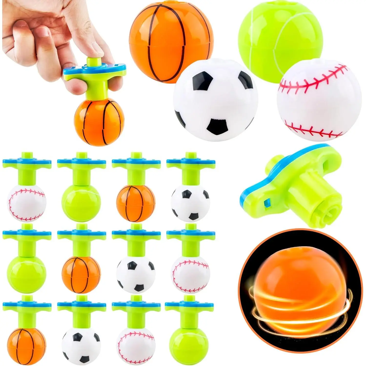 24 Pcs LED Light-Up Spinning Tops with Launcher & Motion Gyroscope, Colorful Novelty Toys for All Ages, Family Gatherings, Festival Celebrations, Goodie Bag Fillers, Classroom Prizes