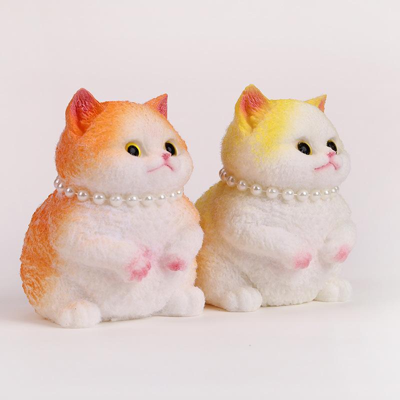 Super cute chubby cat figurine, high-quality handmade realistic figurine, stress-relieving toy. Relief Glutinous Rice Cake