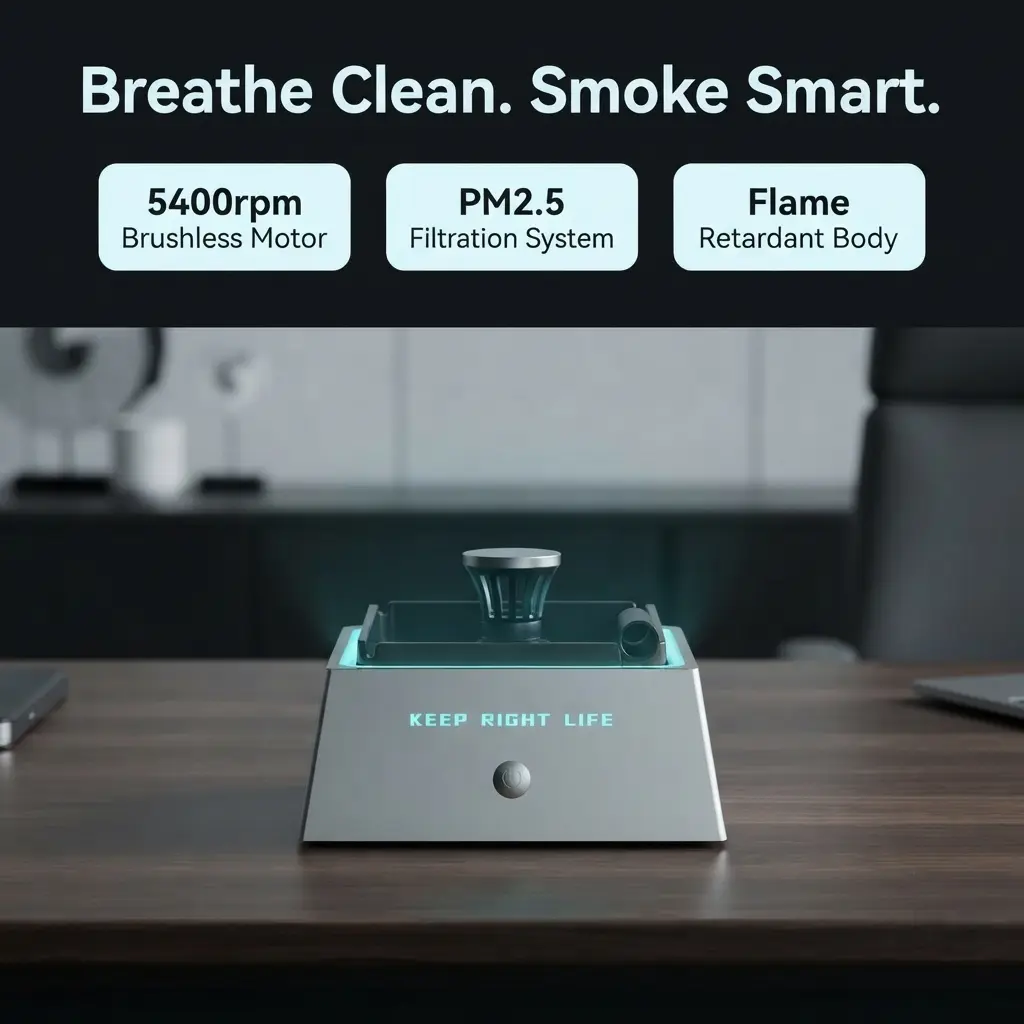 Smart Lighthouse‑Shaped Ashtray Purifier, USB‑Powered Multifunctional Car Ashtray, Built‑in Aromatherapy Function and Color Changing Ambient Light, Odor‑Removing Cigarette Ashtray for Vehicle Interior & Household Desktop