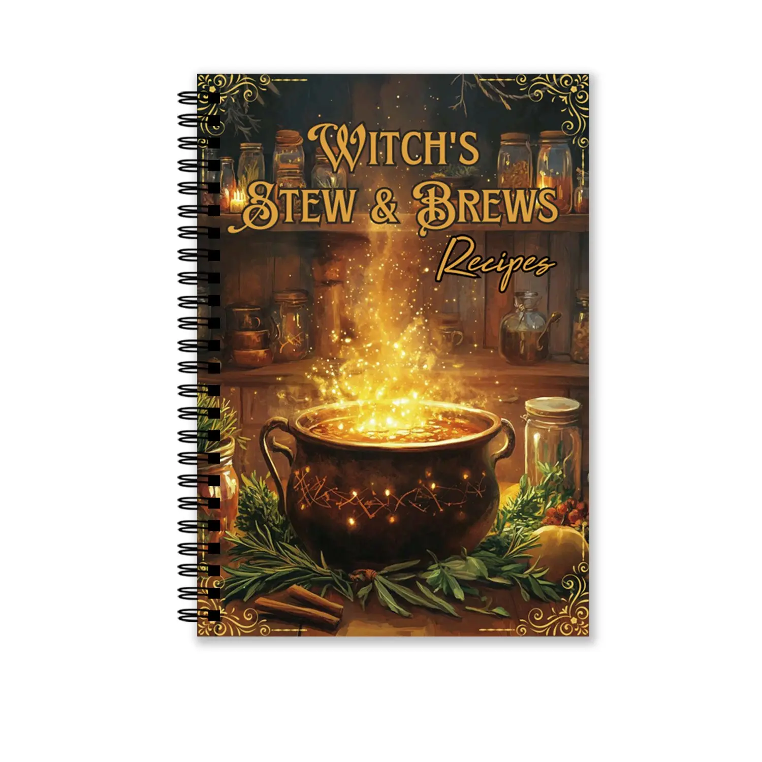 Witchs Recipes A5 Coil Planner Notebook, Handwritten Journal, Organize Your Life Effortlessly, Perfect for Daily Planning & Note-Taking
