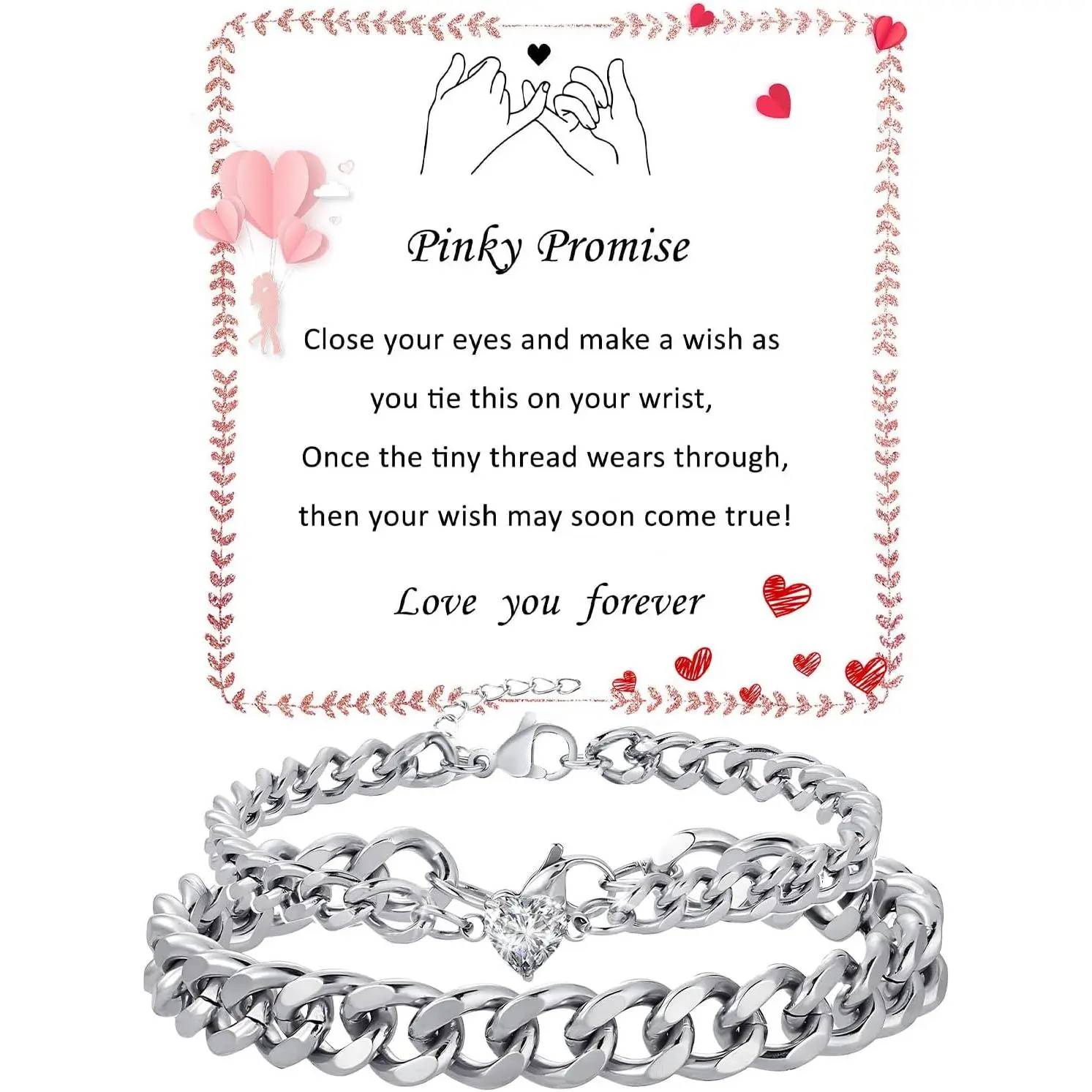 Matching Bracelets for Couples/Boyfriend/Husband/Anniversary | Cuban Chain Matching Bracelets Gifts for Lover Soulmate,Valentine's Day Anniversary Birthday Christmas  for Him and Her