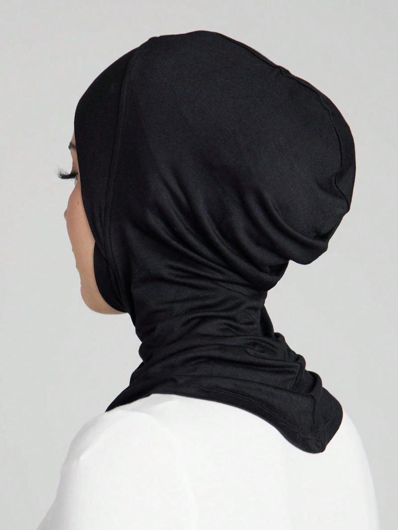Women's Solid Color Instant Hijab, Modest Soft Comfortable Hijab for Daily Wear, Fashionable Minimalist Accessories for Women & Girls