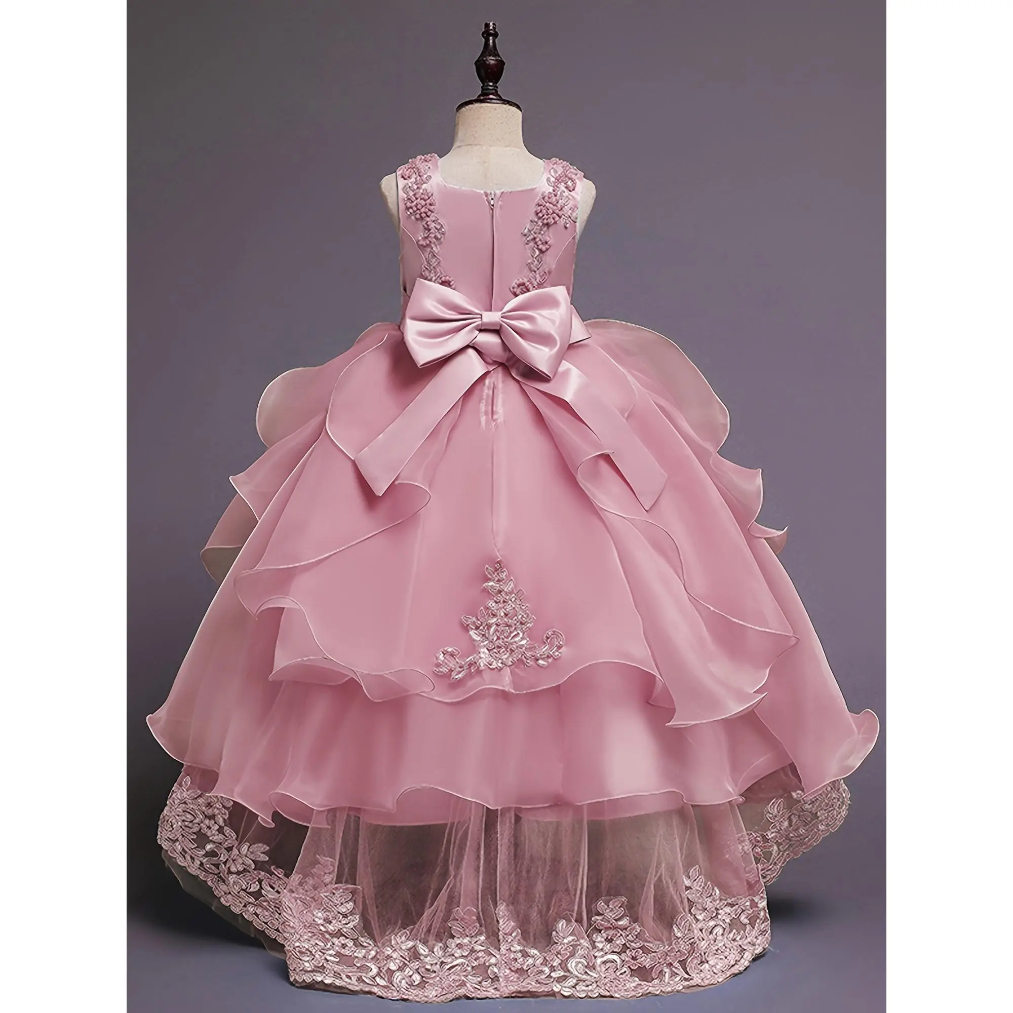 QY(Size Is Slightly Larger, Recommended To Purchase One Size Smaller Than Usual) Flower Dress Princess Puffy Tulle Dresses Bridesmaid Wedding Communion Birthday Party Pageant Maxi Prom Gown For Kids