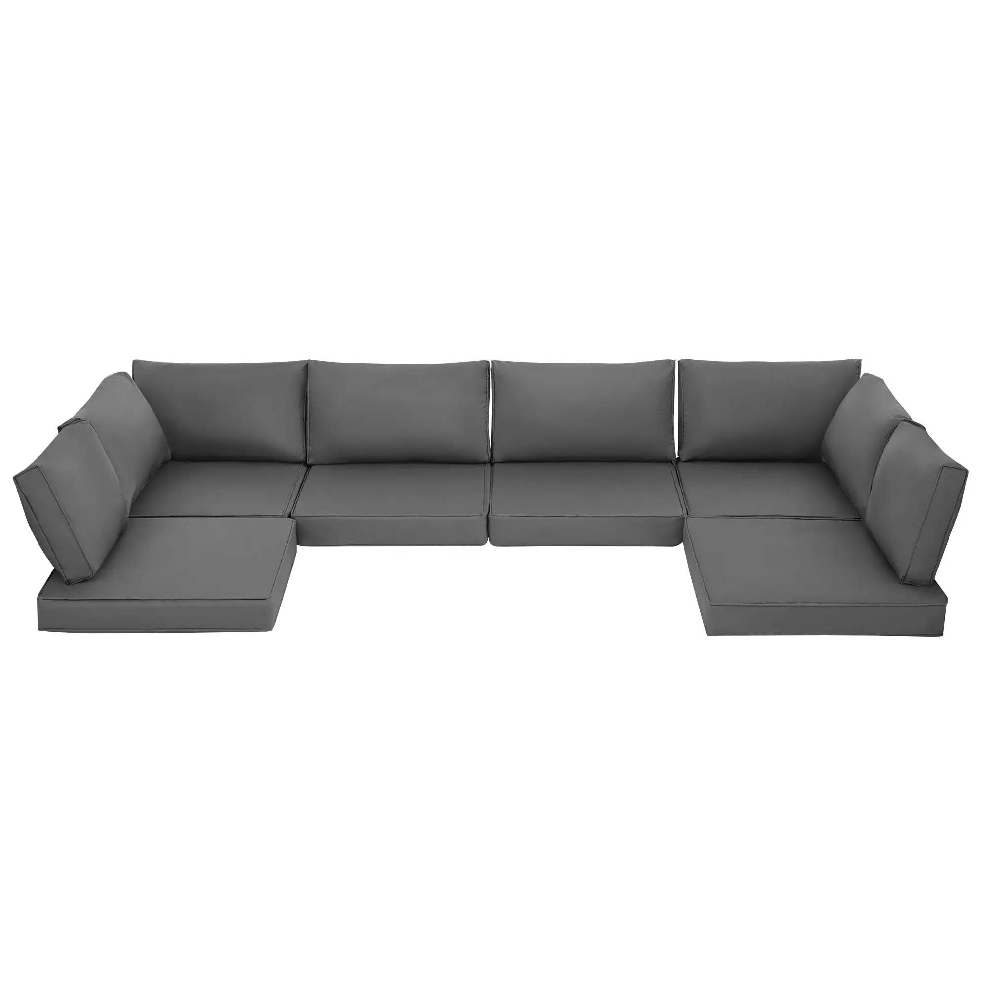 Waterproof & Fade Resistant Patio Sofa Cushion Set – 14-Piece Replacement Cushions for 6-Seat Outdoor Sectional – Deep Seat, Non-Slip, Comfortable, Ideal for Patio Conversation Sets