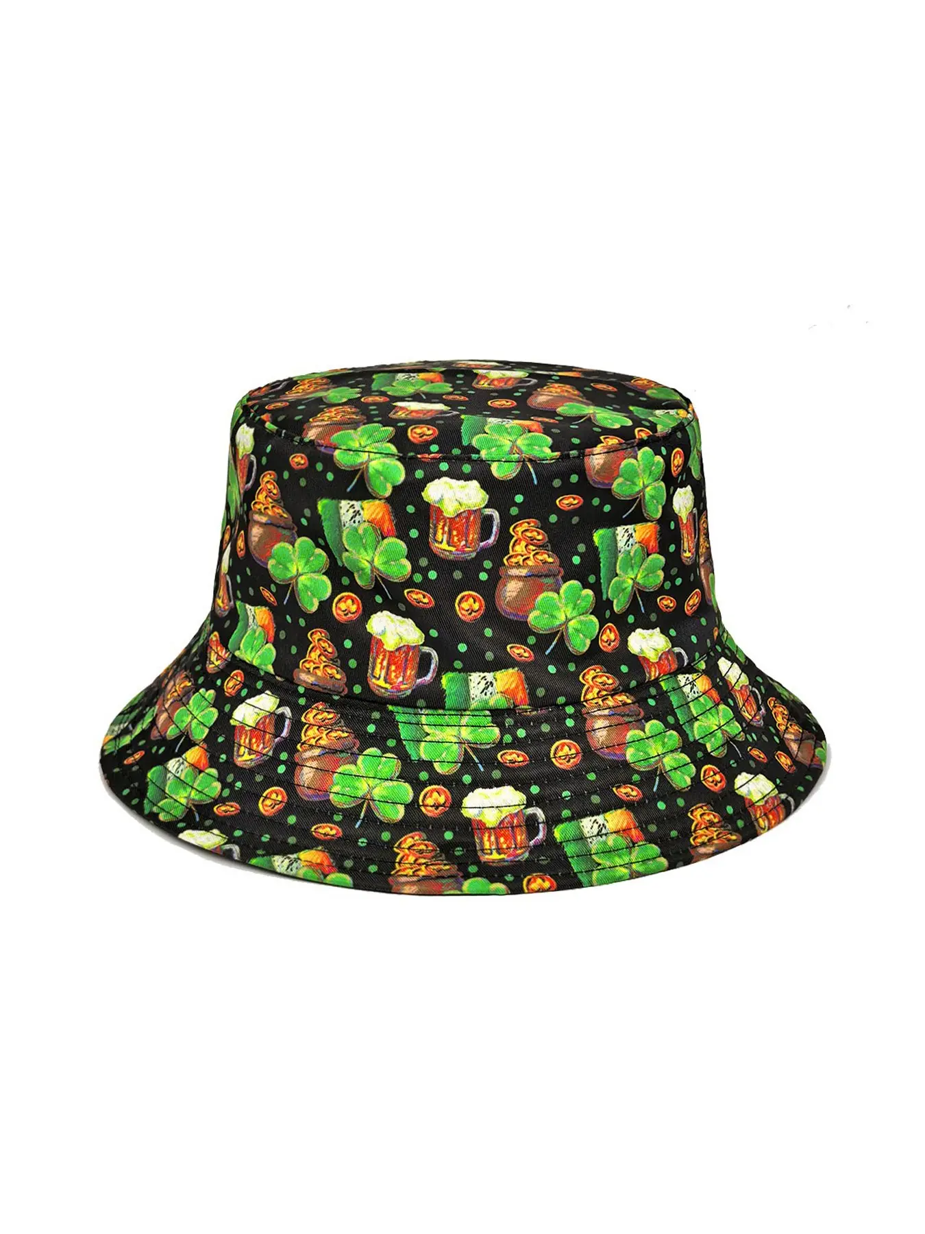 Neutral Style Cartoon Print Fisherman Hat, Tropical Bohemian Sun Hat, Ideal for Beach Vacations, Lightweight Breathable, Durable & Versatile