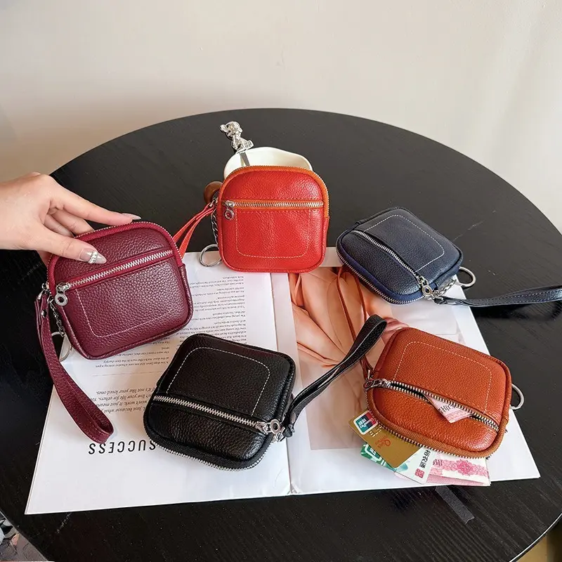 Genuine Leather Wristlet Clutch for Women, Streamlined & Compact Purse with Spacious Interior for Phone, Cards & Coins, Natural, Minimalist