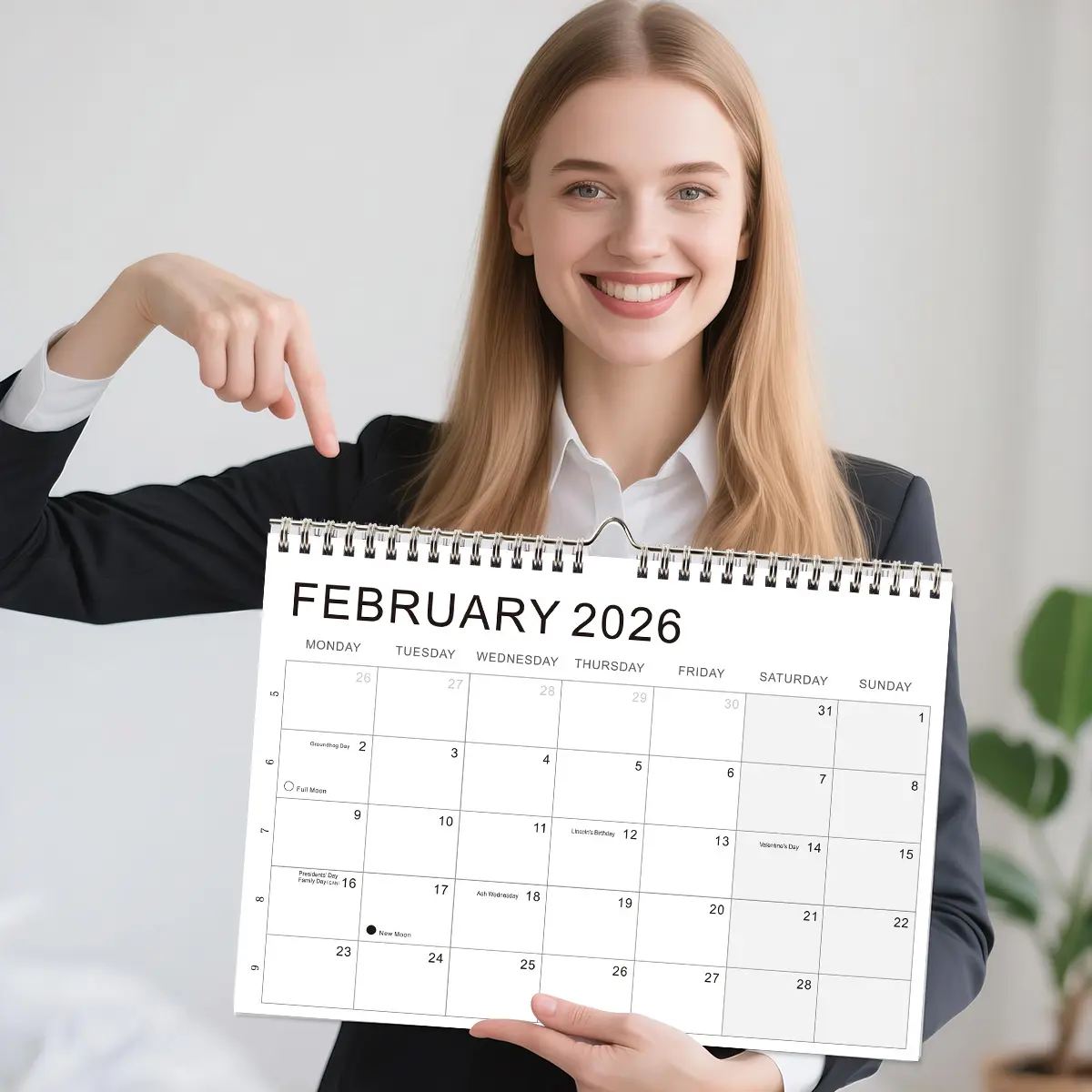 A4 Weekly Planning Calendar 2026-2027, 52-Week Panoramic View, Monthly Pagination, Full Moon & New Moon Marking, Home & Office Date Record Book