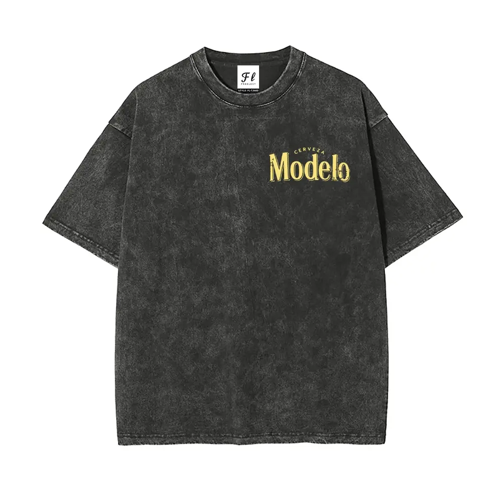 Vintage Distressed Modelo Cerveza UFO Bull Graphic T Shirt Retro Sci Fi Beer Print Washed Cotton Unisex Tee Urban Street Style Casual Everyday Top for Party Gathering and Holiday Gifting good