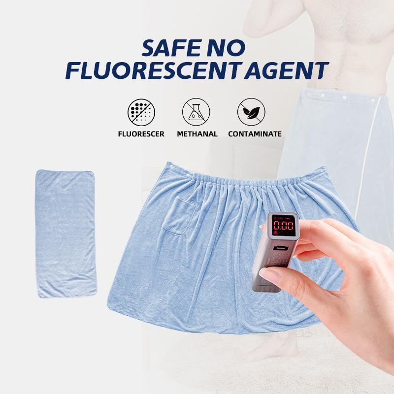 Men's Adjustable Pocket Design Bathrobe, 2 Counts Quick Drying Absorbent Bathrobe, Bathing Accessories for Home Bathroom Hotel