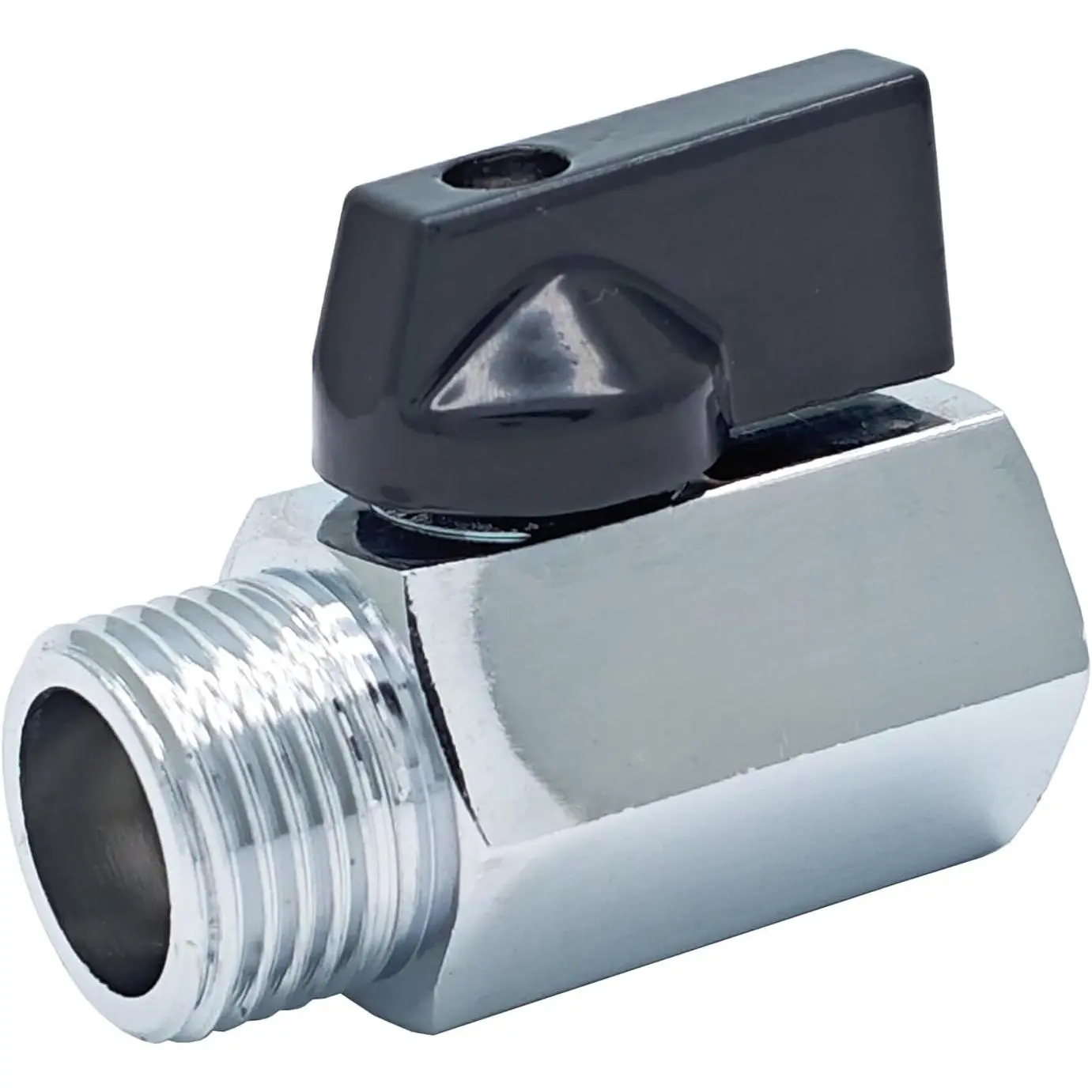 Brass Mini Ball Valve Shower  Water Flow Control with Shut Off  Regulator (1/2" Female to Male NPT)