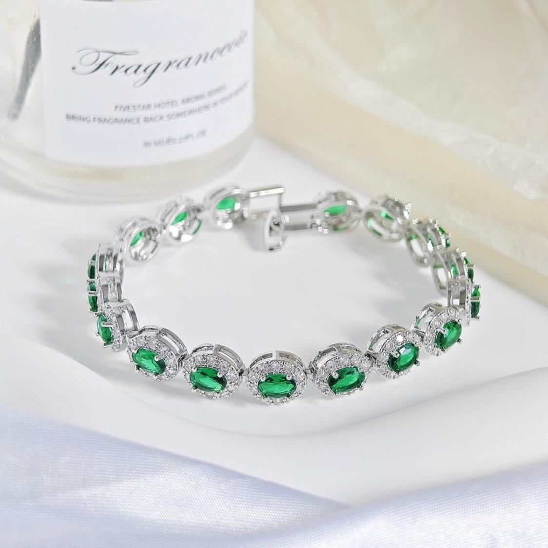 Luxury Colorful Moissanite Bracelet Bangle Elegant Fashion Jewelry Moissanite Wedding Engagement Anniversary Birthday Party Gift For Women Girlfriend Wife Lady