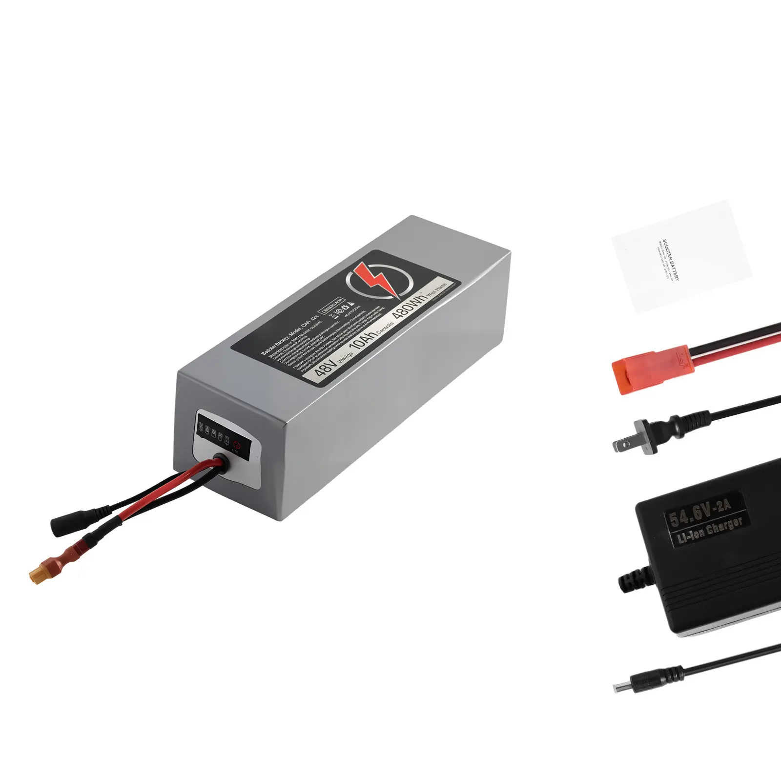 48V Electric Scooter Battery with 30A Smart BMS Protection, 110V AC 60Hz Chargers, Versatile Automotive & Motorcycle Application