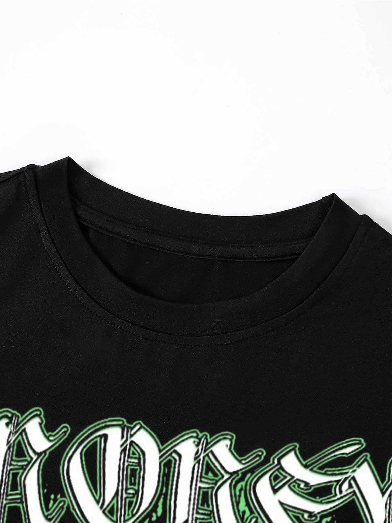 Two-Piece Set Men's Money Print Graphic Short Sleeve Crop Tee & Shorts, Loose Casual Fashion Round Neck T-shirt & Shorts for Daily Outdoor Wear, Men's Clothing for Summer, Menswear