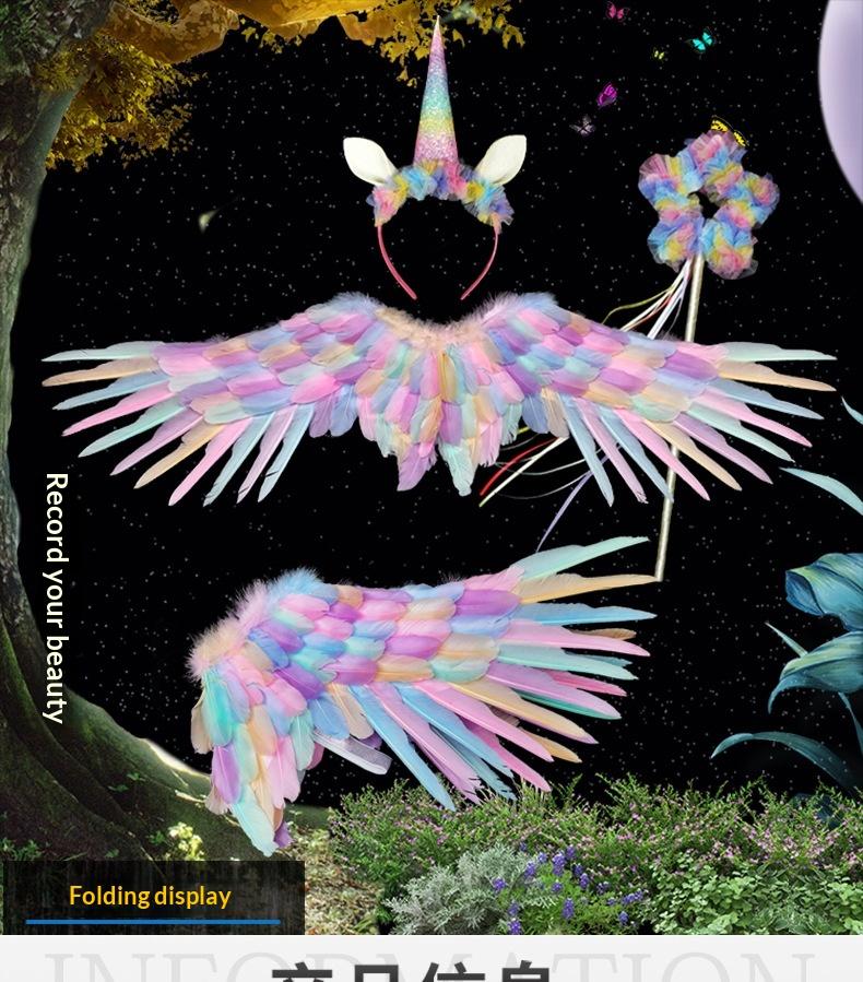 Angel Wings White Feather Swallow-Shaped for Adult Children Halloween Props Bride Flower Girl Costume Party Accessories