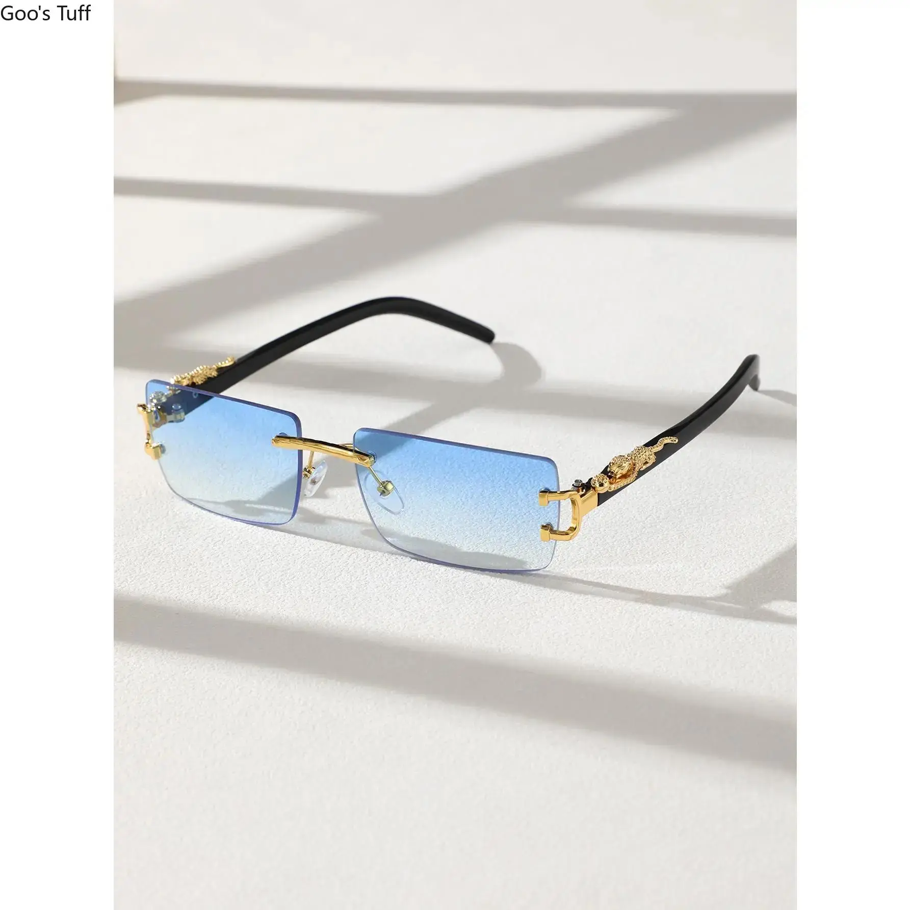 Men's 2-Pack Frameless Rectangular Sunglasses - Lightweight Plastic Frame, Aesthetic Tinted Lenses, UV Sun Protection, for Casual Wear, Daily Use & Travel
