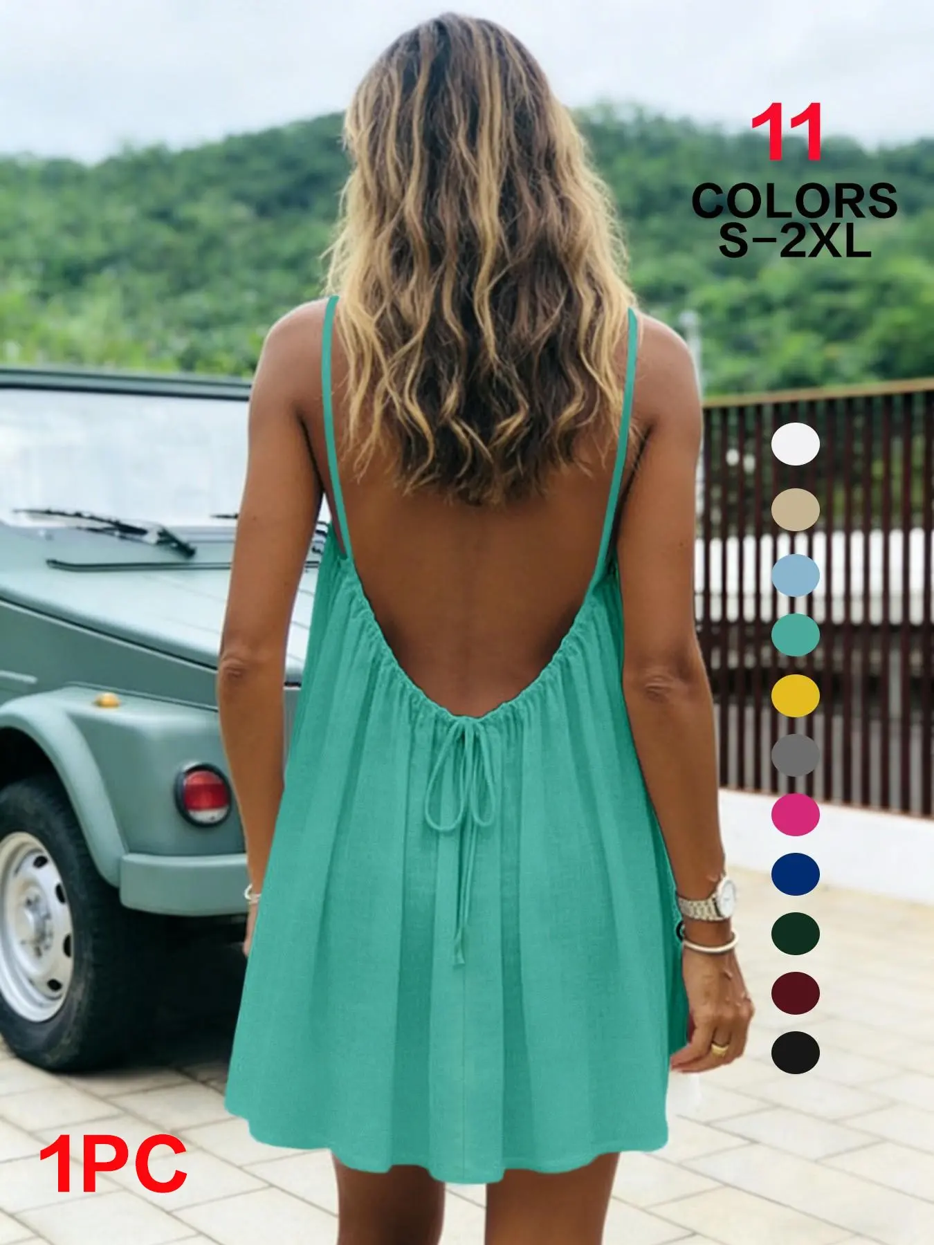 2026 Backless Cami Dress for Women, Sleeveless Short Dress, Lounge Dress