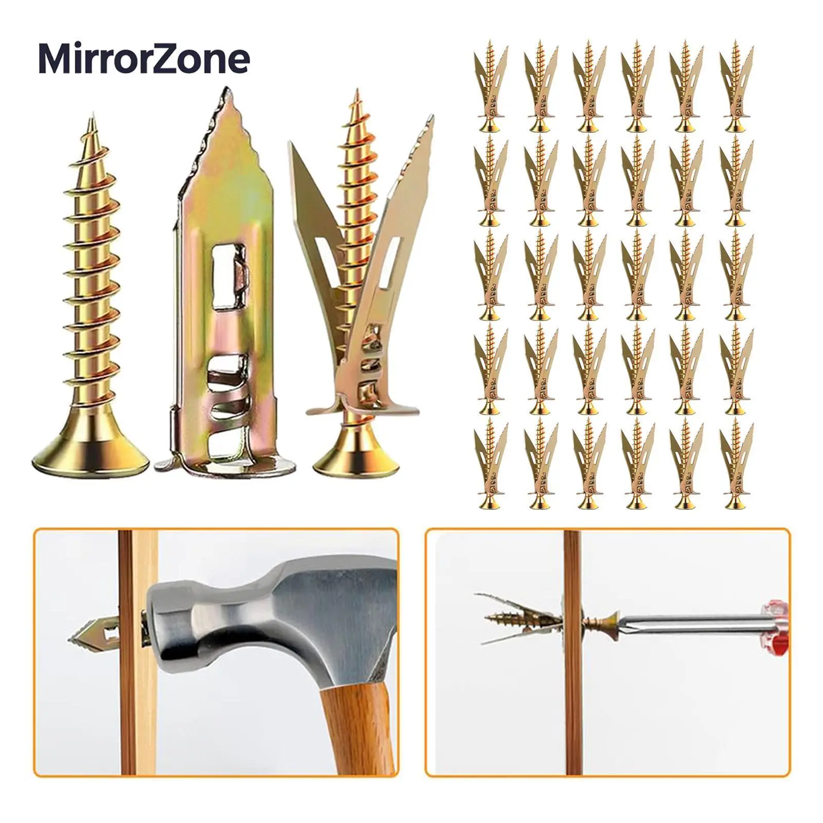 120-Count Anti-Rust Oil Coated Blackened Zinc-Plated Steel Drywall Anchors Screws Kit Set, PVC Coated Self-Drilling Wall Fastening Tools, High Hardness Durable Versatile No-Punch for Home Furniture Installation