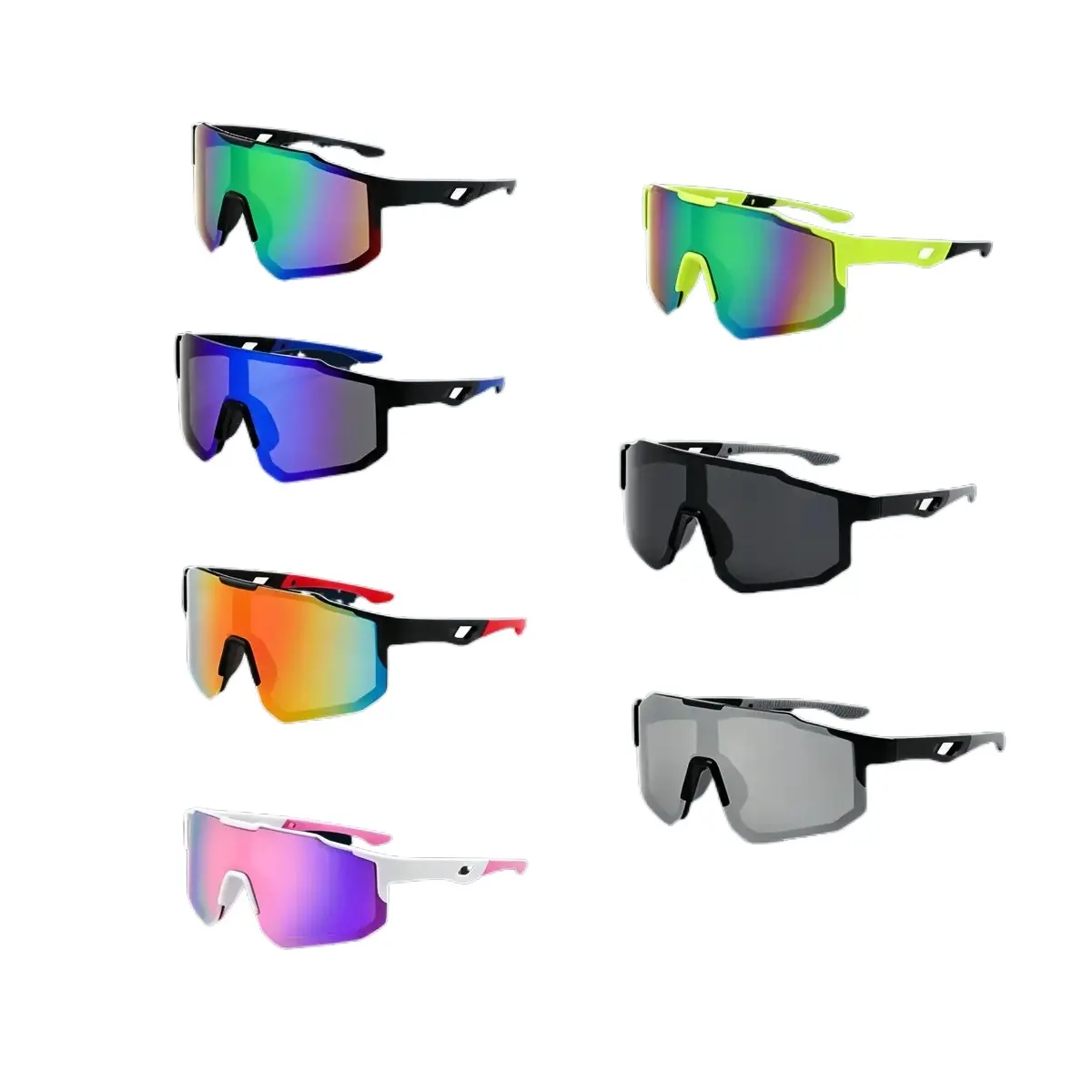 7 Pairs Cycling Sunglasses for Men and Women, Windproof Large Frame Sports Eyewear for Sun Protection Travel Fishing and Outdoor Use, Sunglasses For Women, Men's Sunglasses
