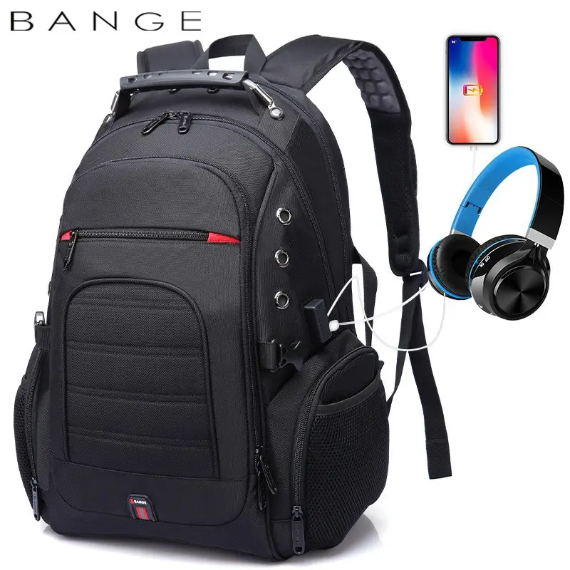 Bange new student schoolbag waterproof outdoor men's computer backpack Waterproof Laptop Backpack earplug hole charging large capacity backpack distribution