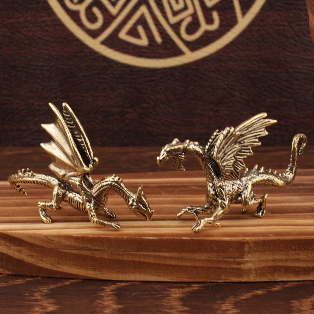 Brass Warcraft Green Dragon, Warcraft Fire Dragon, Flying Dragon, Decorative Ornaments, Copperware, Desktop Home Decoration