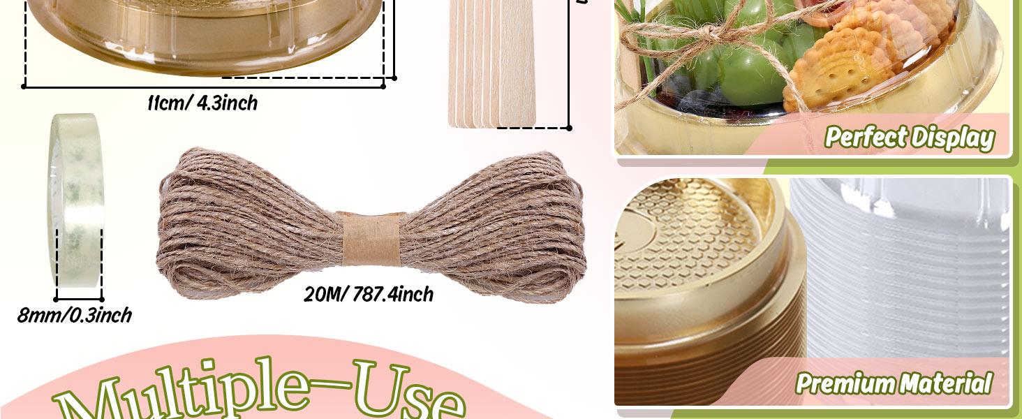 50 Sets Disposable Individual Charcuterie Cup Clear Plastic Round Cake Boxes with Dome Lids Mini Wooden Spork Rope for Outdoor Snack Packing Open Houses Gatherings Wedding Party Event 50 Sets Disposable Individual Charcuterie Cup Clear Plastic Round Cake Boxes with Dome Lids Mini Wooden Spork Rope for Outdoor Snack Packing Open Houses Gatherings Wedding Party Event