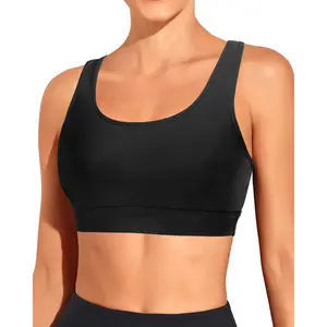 Holipick Women's Sports Bra Bikini Top Criss Cross Swim Top Scoop Neck Bathing Suit Top Swimsuit Top Only  SwimWeek  summervibes