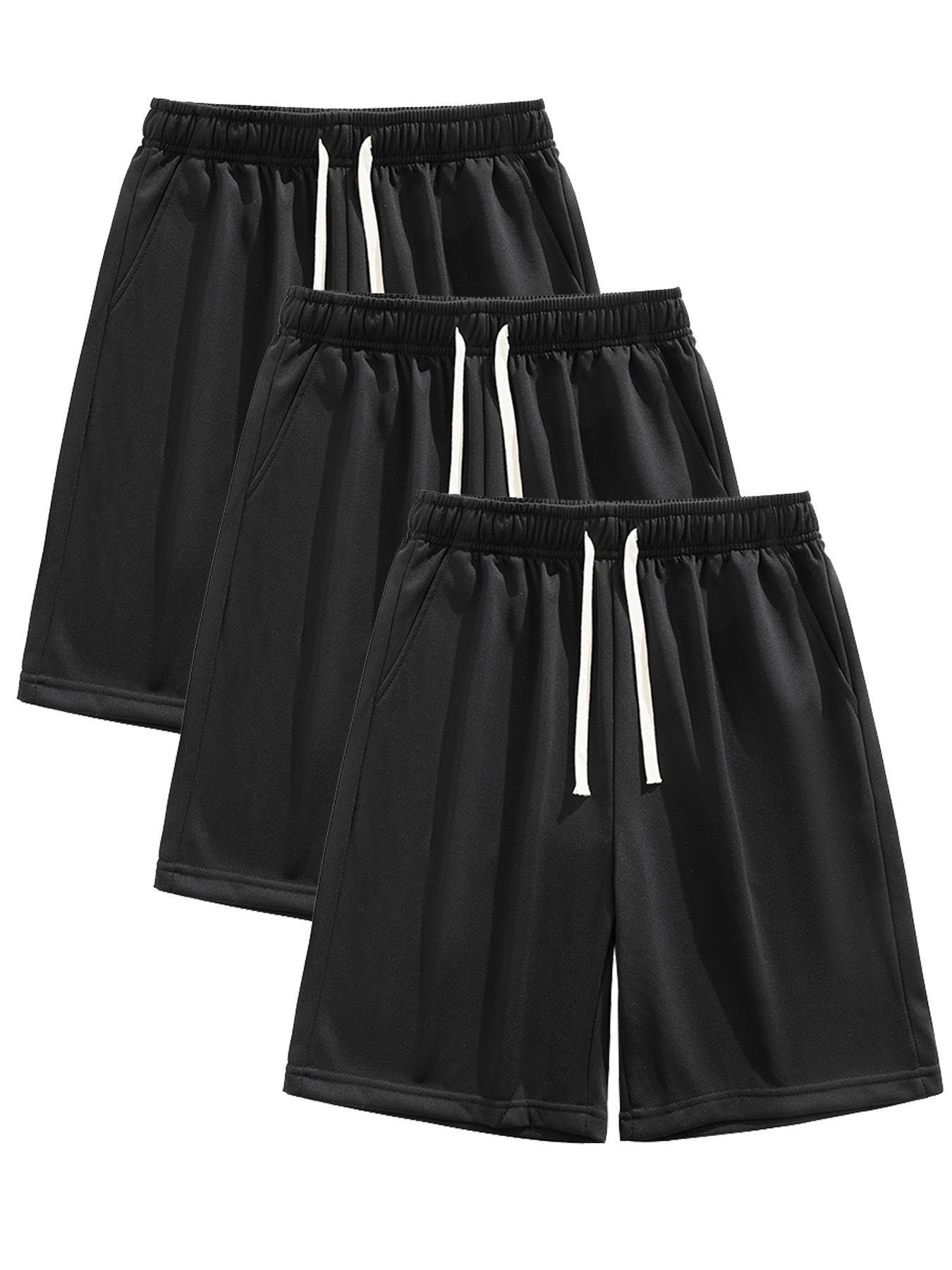 Men's Solid Color Drawstring Waist Shorts, Casual Regular Fit Pocket Shorts for Summer, Men's Bottoms for Daily Wear.