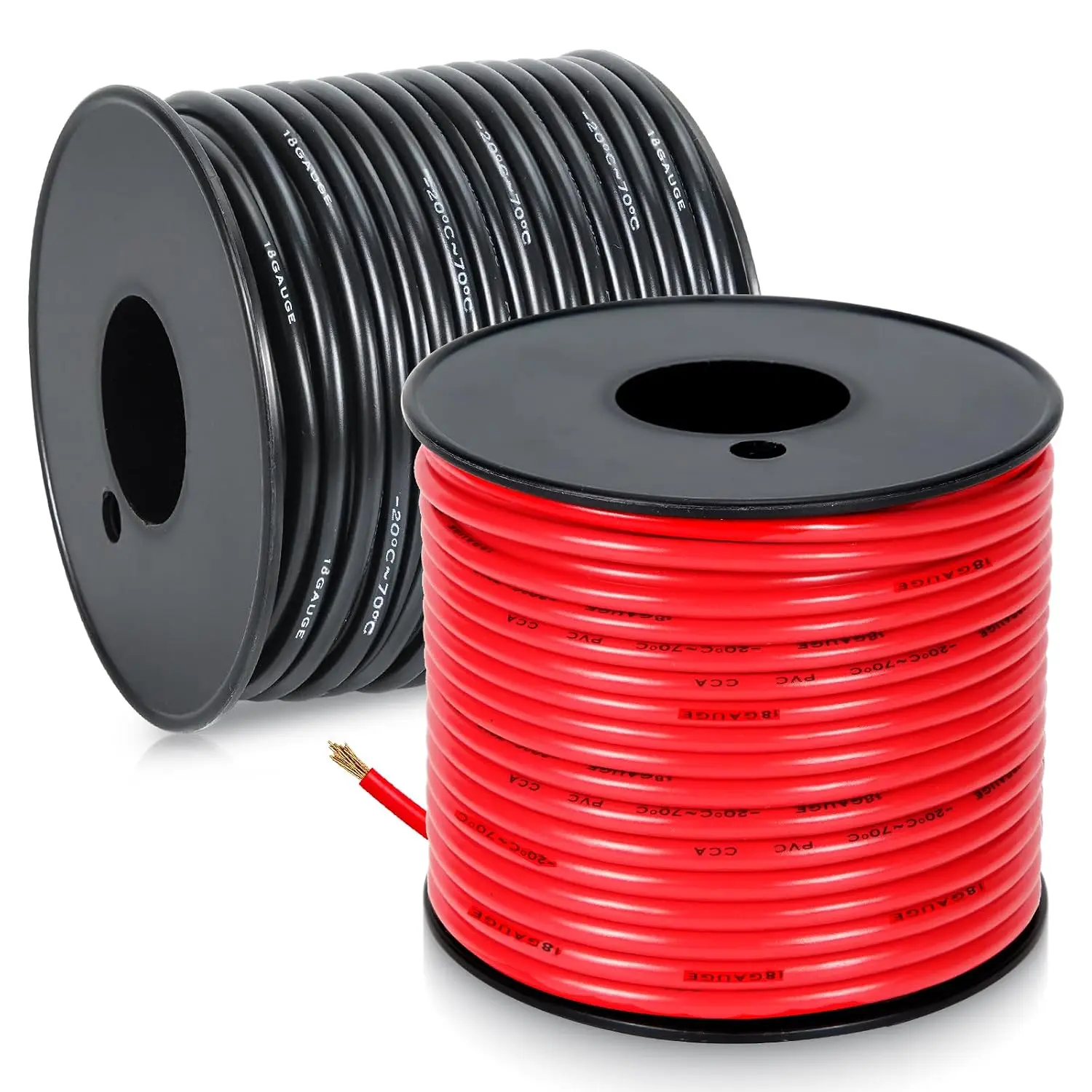 18 Gauge Electrical Wire, Red/Black Each 30FT, Flexible Low  PVC Copper Clad  Extension Cord for DIY Projects, Speaker Wire, LED Wire, Residential Wiring 12V/24V DC
