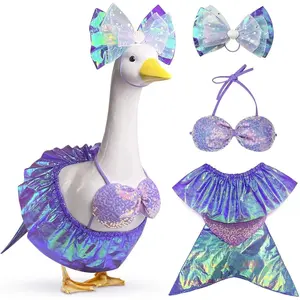 23-Inch Porch Goose Mermaid Bikini Outfit Lawn Garden Festival Sculpture Decoration