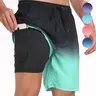 2 in 1 Men's 7 Inch Swim Shorts with Compression Liner, Quick Dry Beach Swimwear with Drawstring & Pockets for Holiday Use, Swimming Shorts