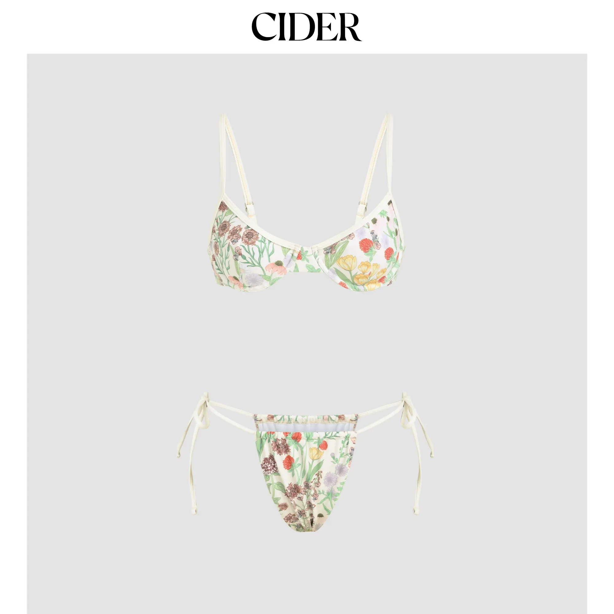 Cider Floral Underwire Bikini Swimsuit