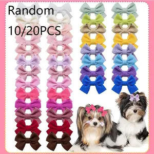 10/20pcs Dog Hair Bows, Cute Pet Grooming Bows with Clips, Small Dog Hair Accessories for Puppy Cat, Multicolor Dog Bows for Yorkie Shih Tzu Maltese