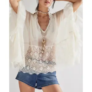 Women’s V Neck Poncho Tops Batwing Sleeve Solid Color Loose Fit T-Shirts top lili cute  top  for  women