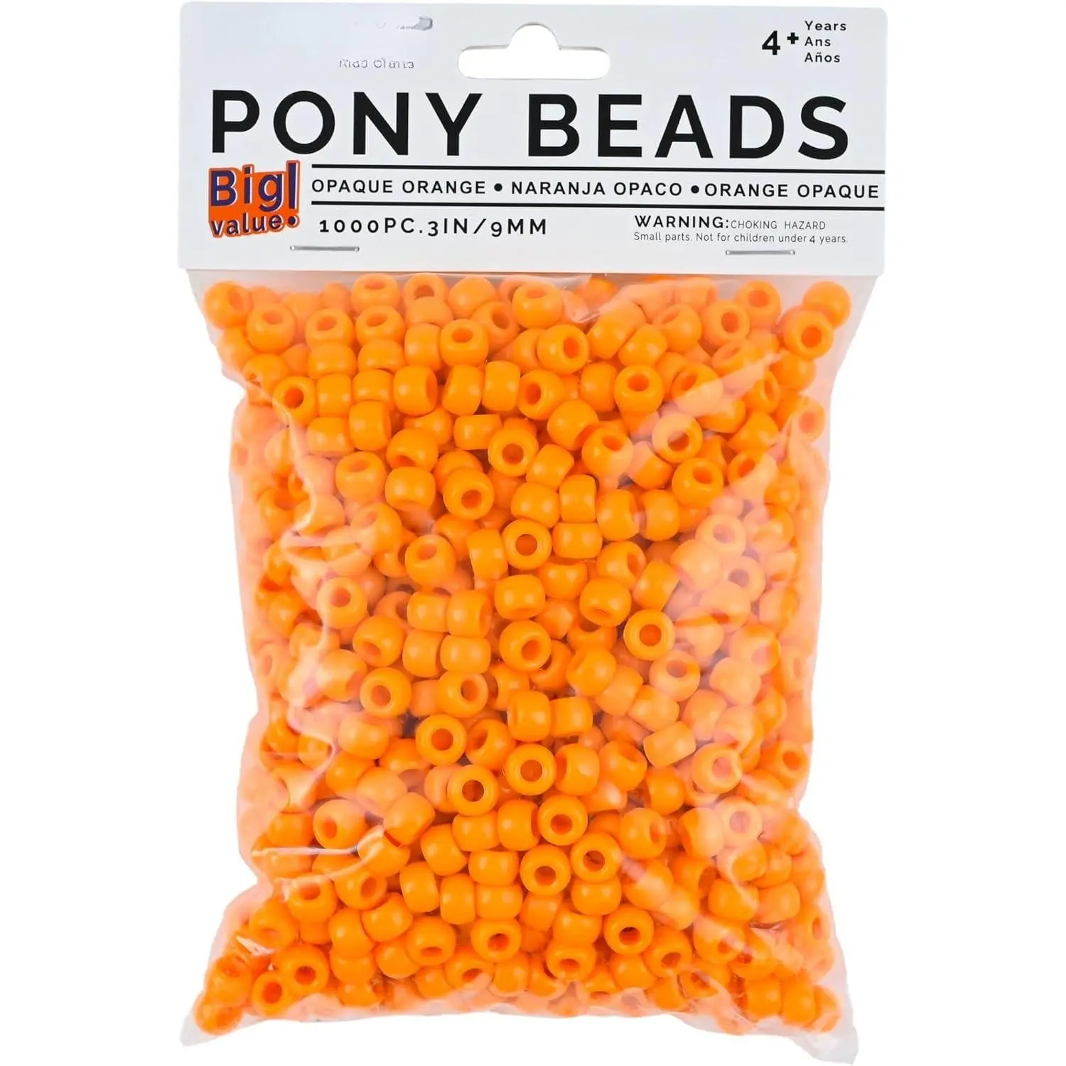 Luxury  Craft 1k Kee's Orange Pony Beads -   Basics - 9mm