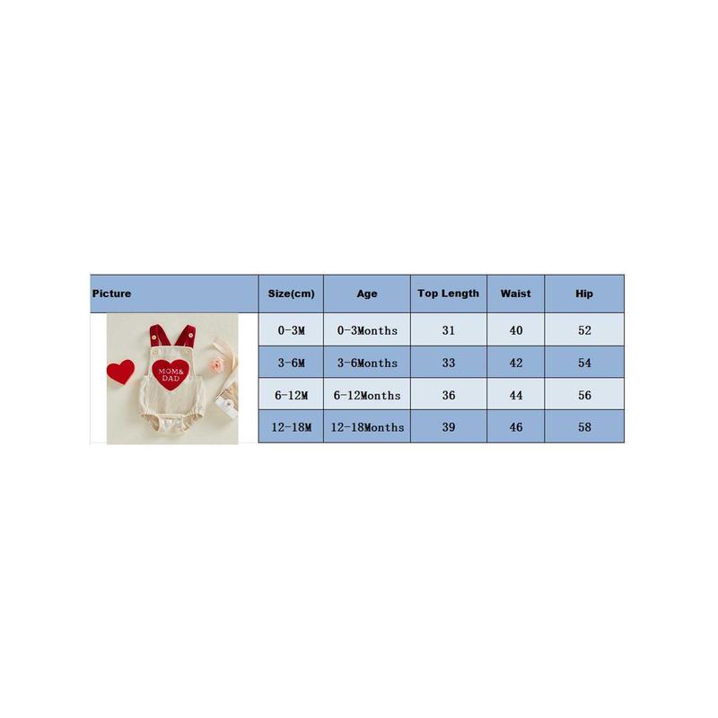 GBA Infant Baby Boy Girl Valentine's Romper Sleeveless Cute Heart Letters Embroidery Bubble Jumpsuit Spring Summer 0-18 Months