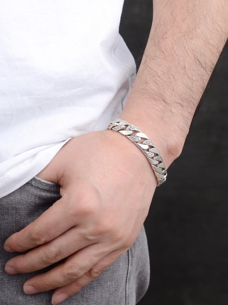 Vintage Punk Style Stainless Steel Bracelet for Men Fashion Jewelry for Party Daily Decor Trendy All-match Exquisite Jewelry Birthday Gift