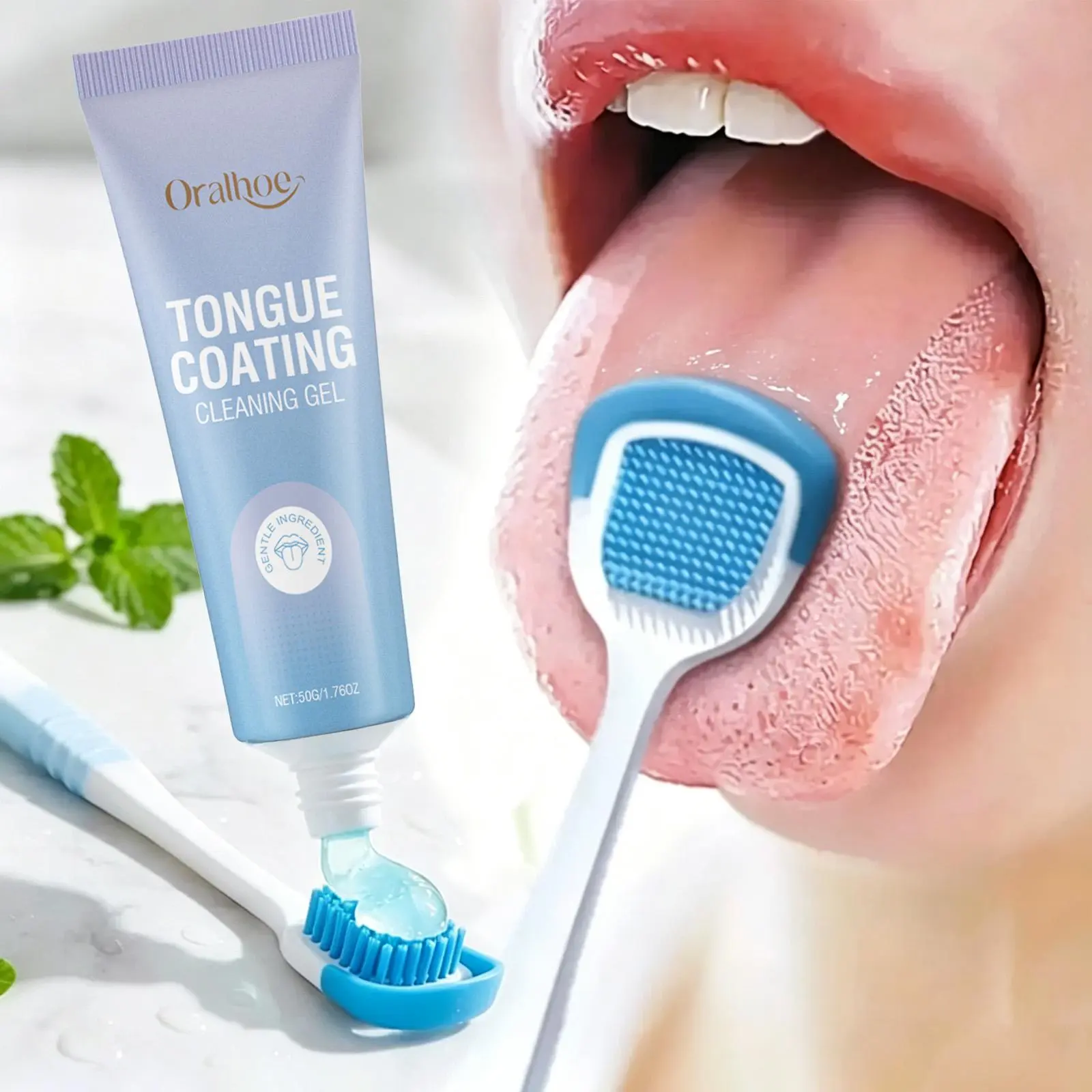 Tongue Cleaning Gel - Fresh Breath Oral Care Multi-Pack, Daily Mouth Odor Removal, Hygienic Dental Cleansing Solution Gentle Cleanser