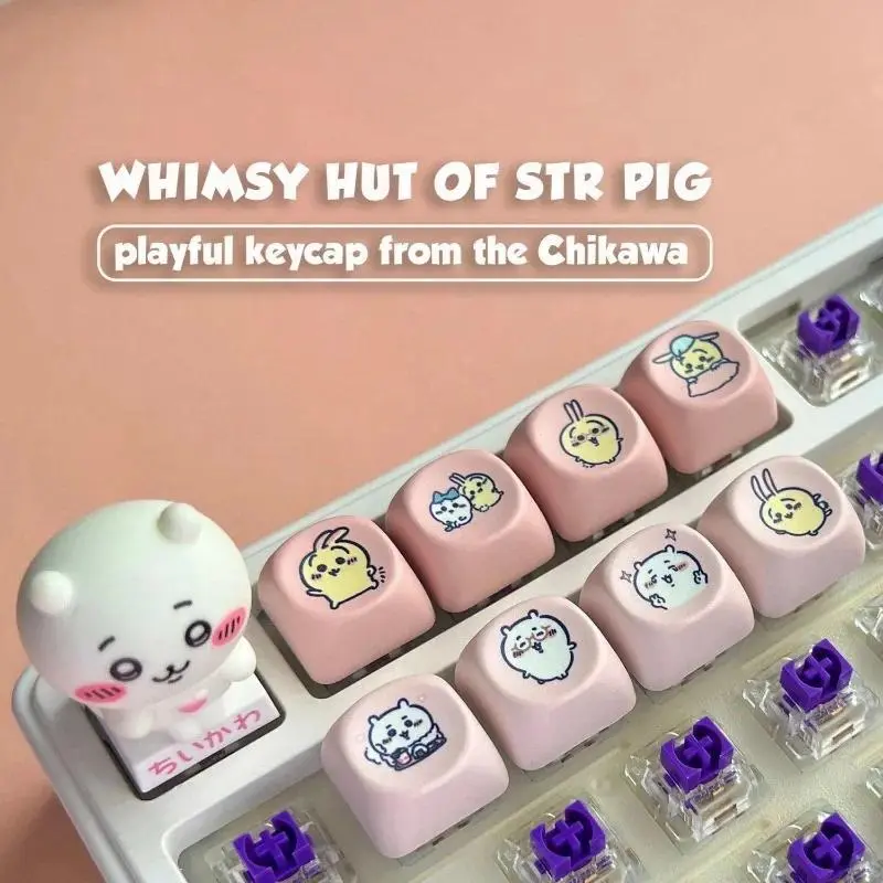 Anime Chiikawa Keycaps Usagi Keyboard Caps Sublimation PBT 2026 Cute Gii Kawa 3D Keycaps for Mechanical Keyboard Hachiware Cute