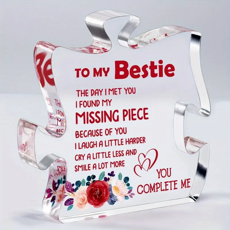 Bestie Friend Gifts for Bestie, Bff Sister Birthday Gift, Graduation & Christmas Presents, Thank You Acrylic Plaque Desk Sign