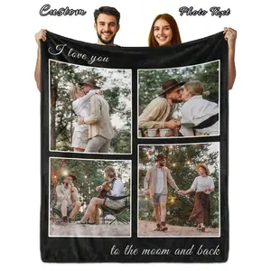 Customized Photo Blanket , Personalized Photo Blanket , Personalized Photo Memory Blanket, Blanket Use For Bedding/Sofa/Indoor/Outdoor, Customized Christmas Gifts ,Friend Gift, Kids Gift ,Family Gift, Birthday Gifts