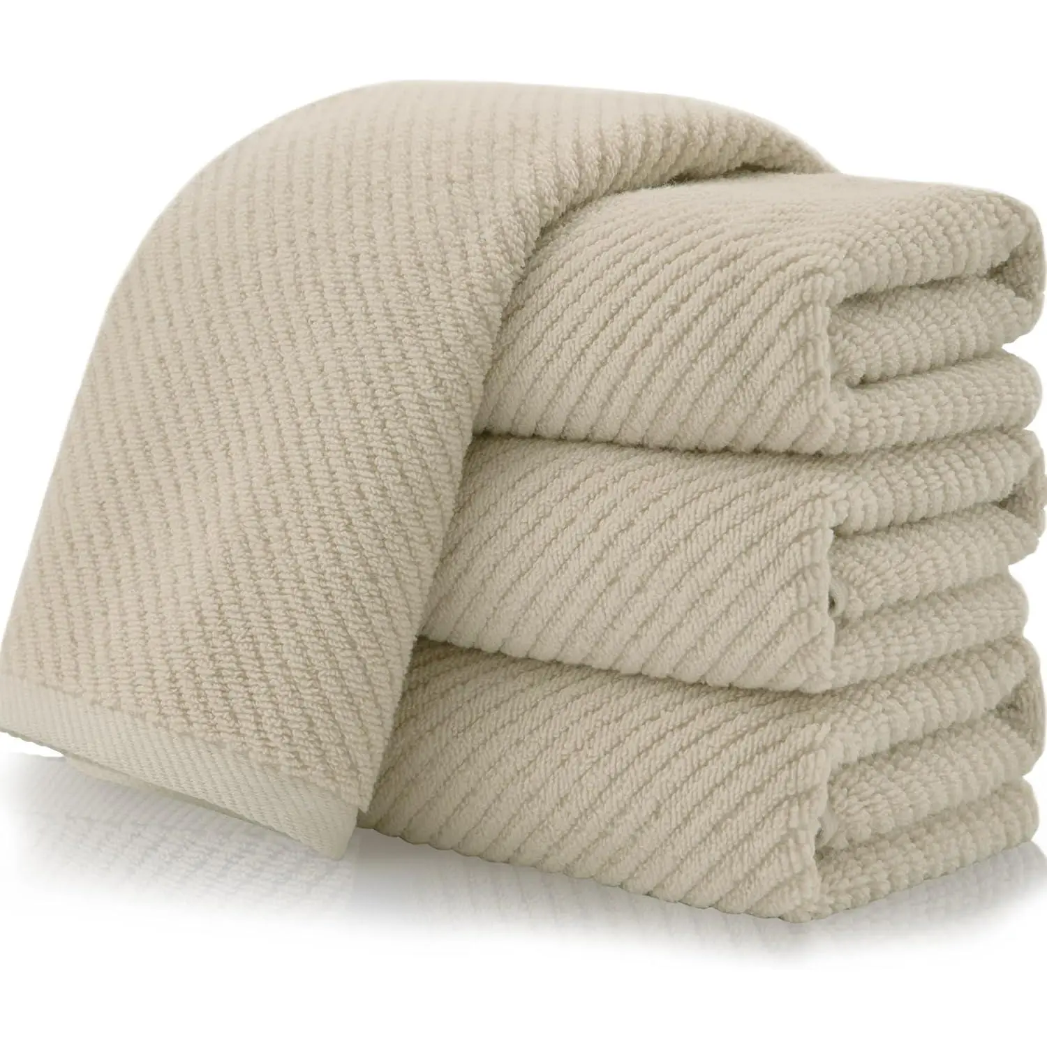 Taupe Hand Towels for Bathroom, Large 18"x28" | 100% Cotton | Lightweight | Thick | Quick Dry | Soft | Absorb, Beige Bath Hand Towels Set of 4, Bathroom Essentials, Tan