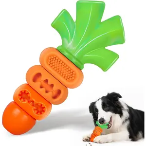 Apasiri Durable Carrot Leaf Chew Bone Toy for Large Dogs - Aggressive Tough Chewers, Dental Health Teeth Cleaning, Mental Stimulation Stuffer, Outdoor Fun Pet Gift