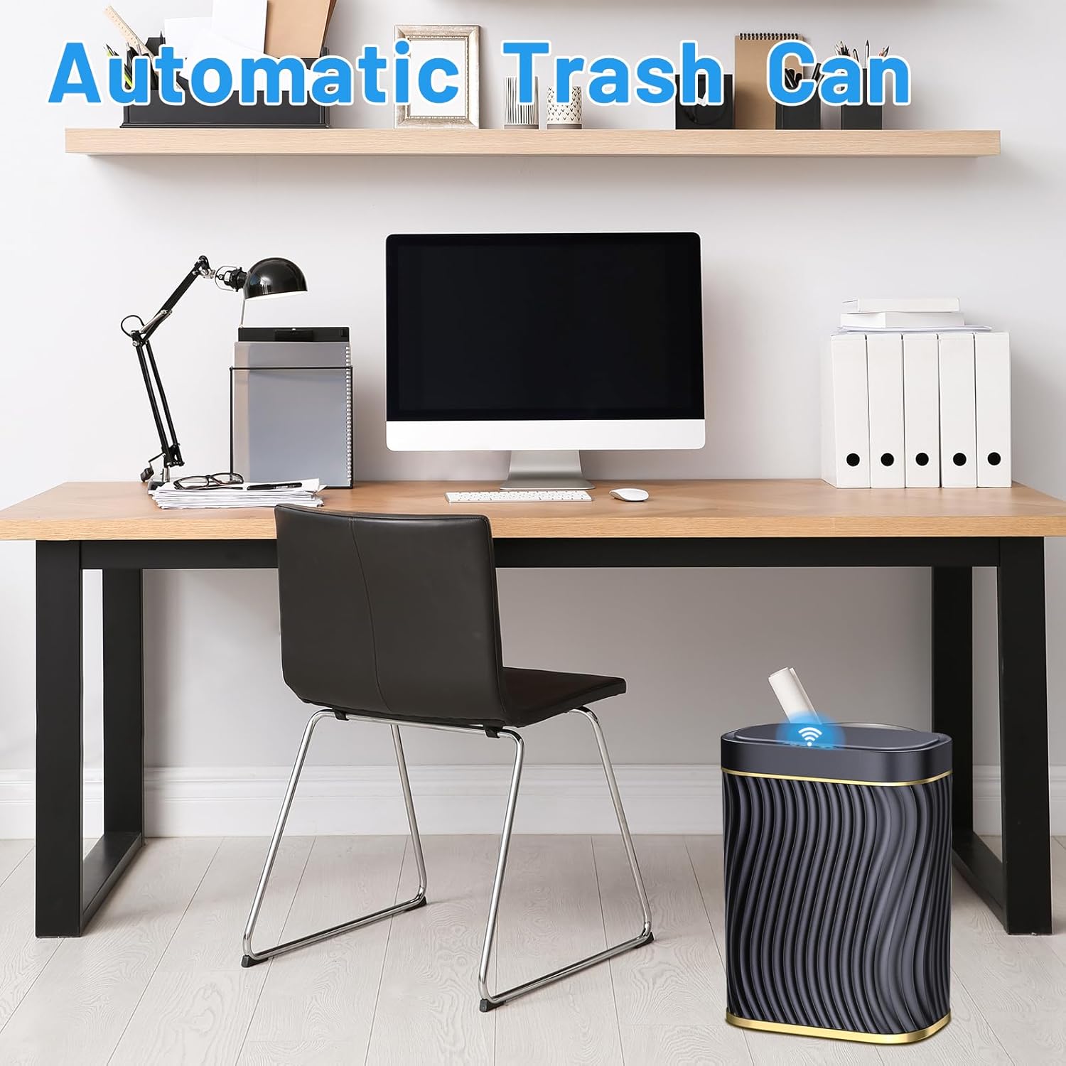 Bathroom Small Trash Can with Automatic Touchless Lid, 2.6 Gallon  Garbage Can Narrow  Trash Bin for Bedroom, Office, Living Room